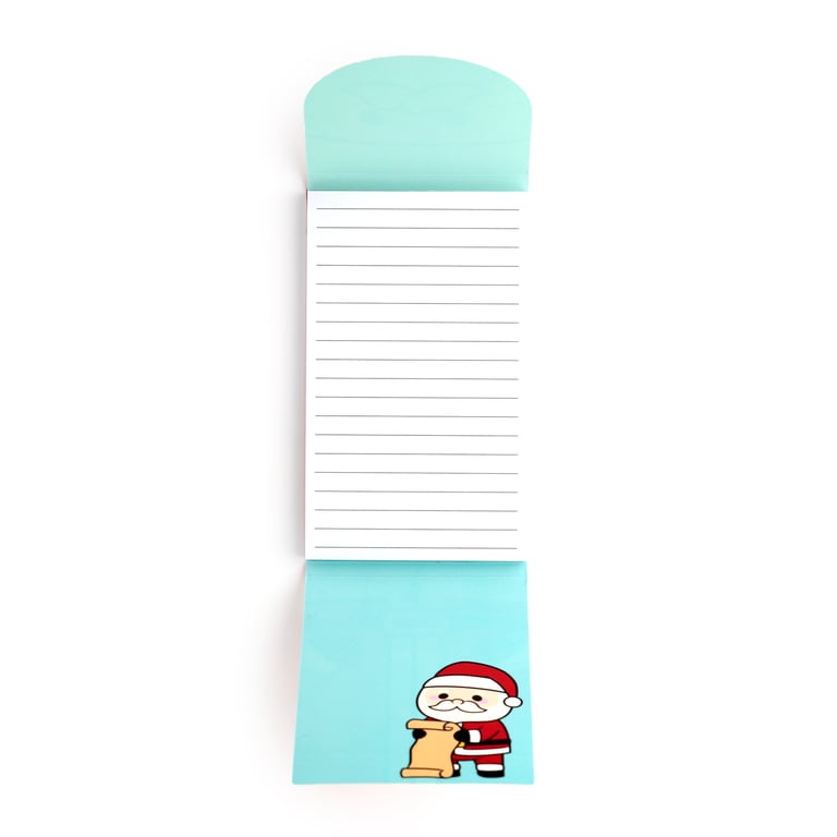 Christmas Festive Friends Santa Flip Open Shaped Memo Pad - Card Paper Design