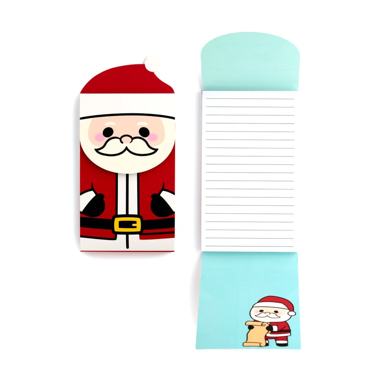 Christmas Festive Friends Santa Flip Open Shaped Memo Pad - Card Paper Design