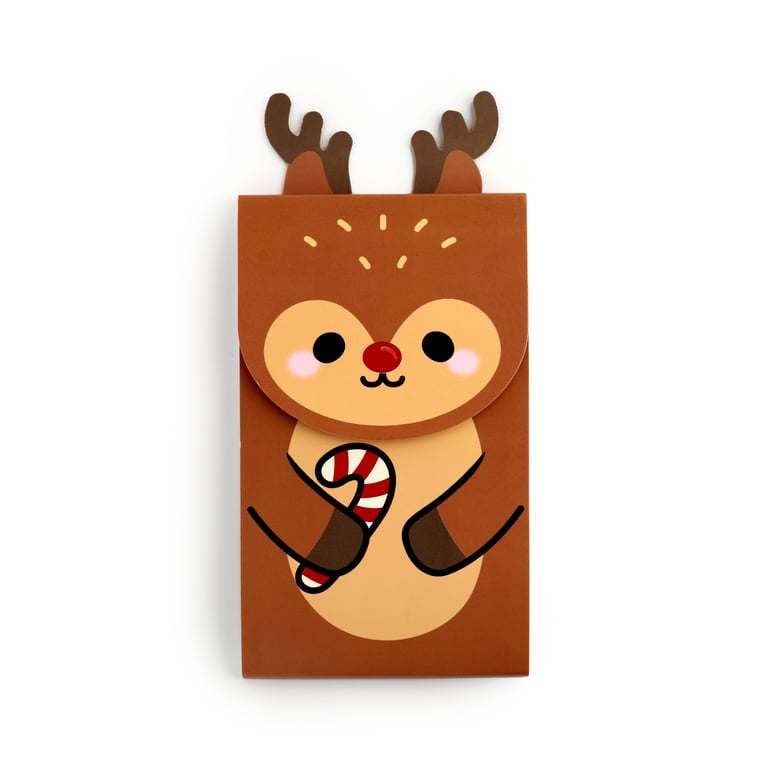 Rudolf Flip Open Shaped Christmas Memo Pad - Card and Paper Design