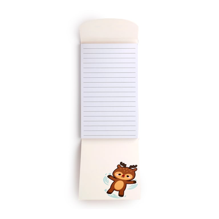 Rudolf Flip Open Shaped Christmas Memo Pad - Card and Paper Design