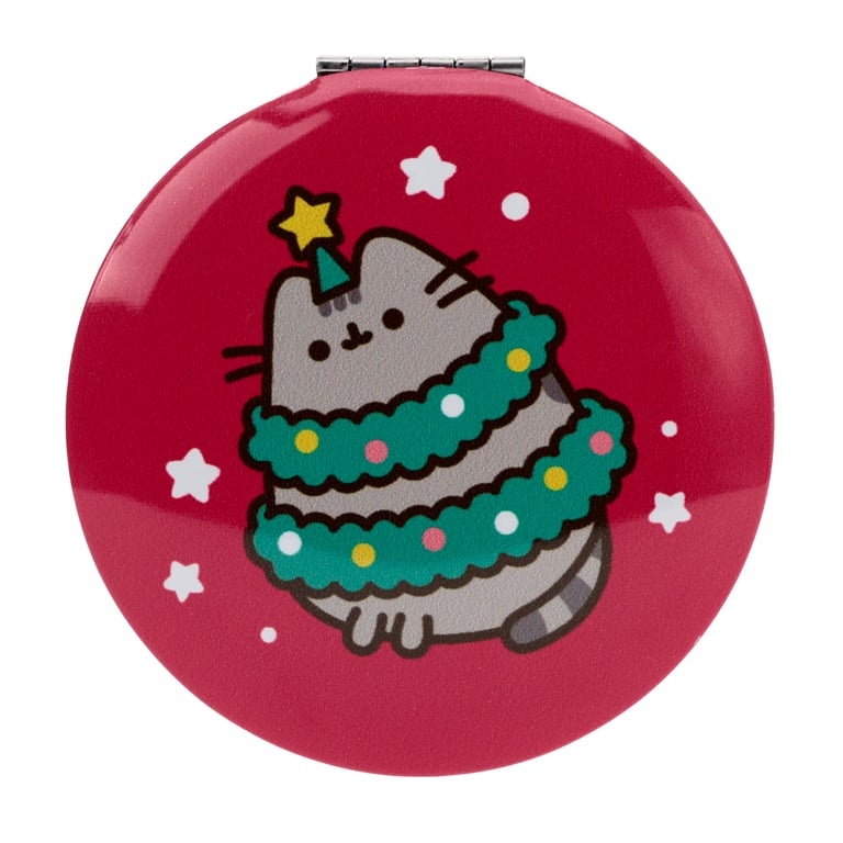 Pusheen Christmas Compact Metal Glass Mirror - Licensed Home Decor