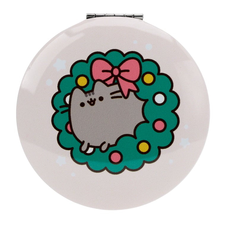 Pusheen Christmas Compact Metal Glass Mirror - Licensed Home Decor