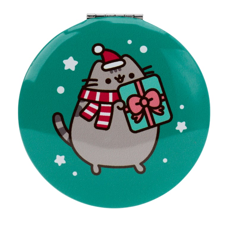Pusheen Christmas Compact Metal Glass Mirror - Licensed Home Decor