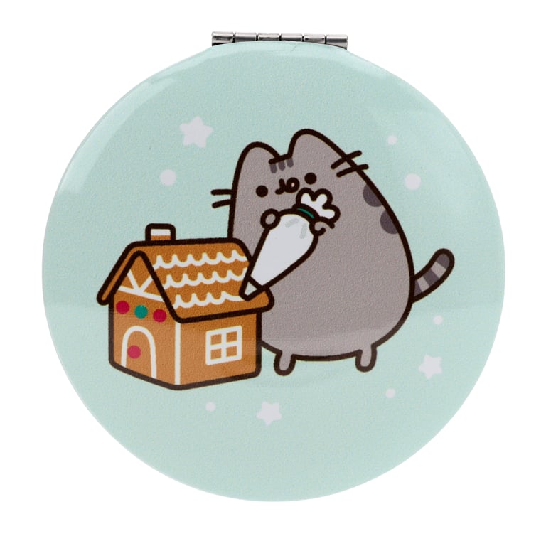 Pusheen Christmas Compact Metal Glass Mirror - Licensed Home Decor