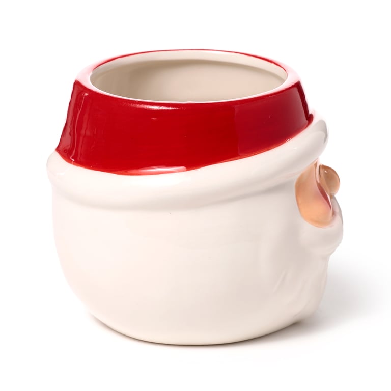 Ceramic Shaped Santa Head Mug - Food Safe Holiday Decoration