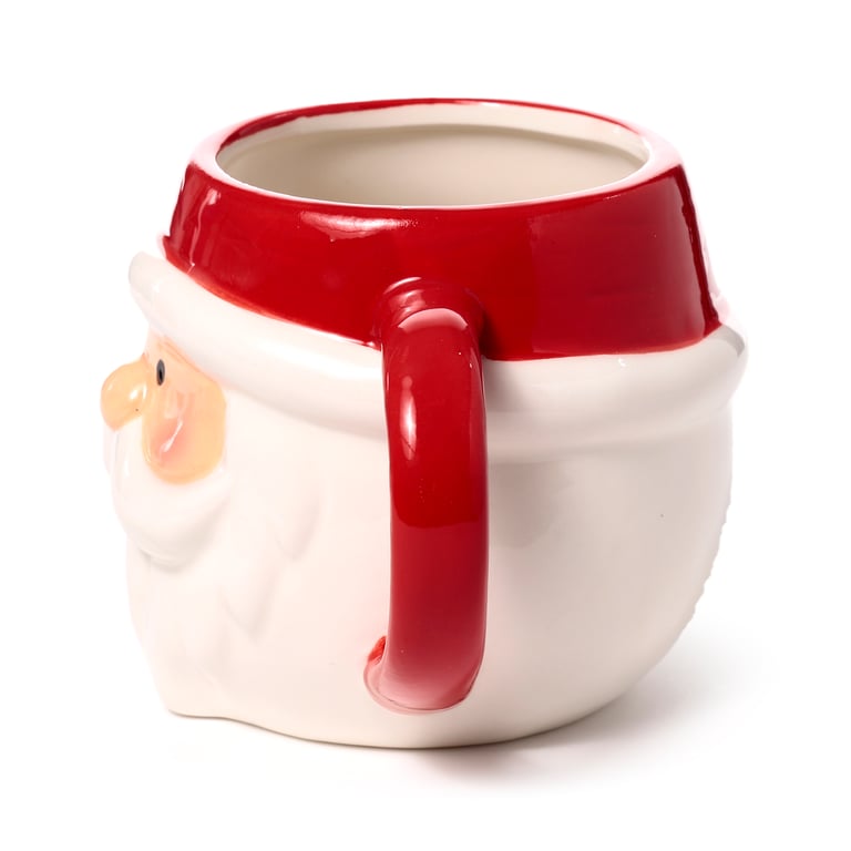 Ceramic Shaped Santa Head Mug - Food Safe Holiday Decoration