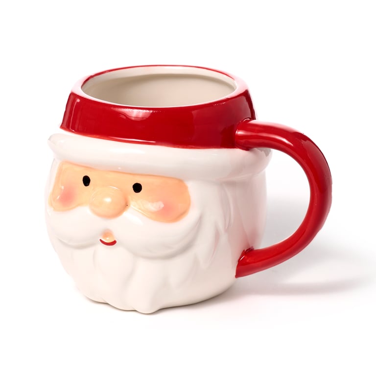 Ceramic Shaped Santa Head Mug - Food Safe Holiday Decoration