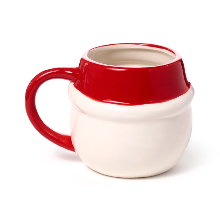 Ceramic Shaped Santa Head Mug - Food Safe Holiday Decoration