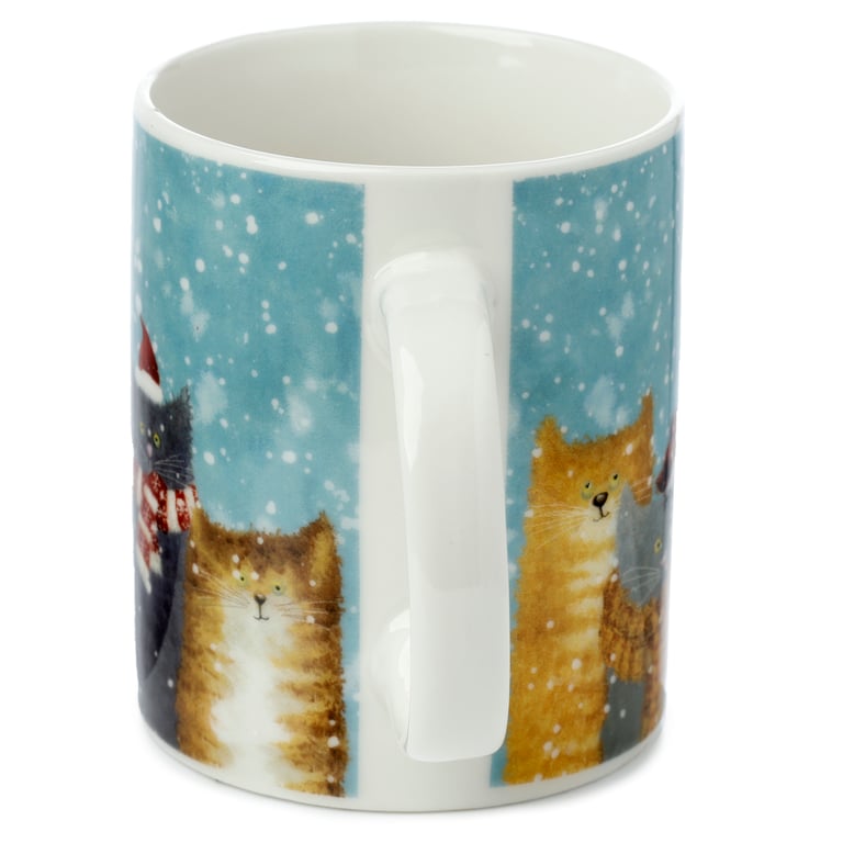 Jan Pashley Christmas Cats Porcelain Mug, 300ml - Microwave & Dishwasher Safe