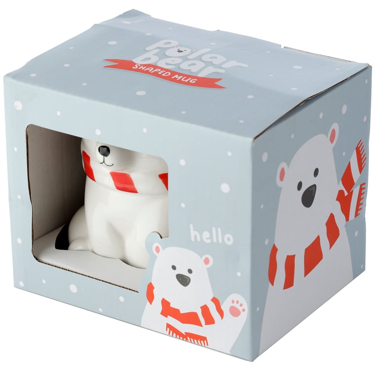 Polar Bear Novelty Shaped Ceramic Mug - Food Safe & 400ml Capacity