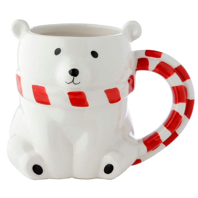 Polar Bear Novelty Shaped Ceramic Mug - Food Safe & 400ml Capacity