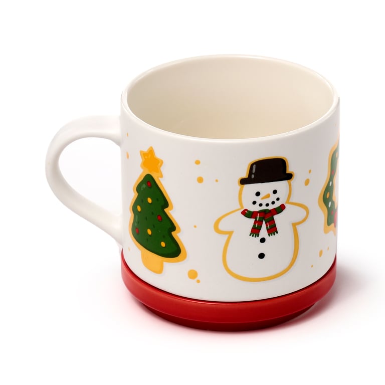 Porcelain Mug & Coaster Lid Set - 420ml Christmas Baker Street Edition, Microwave & Dishwasher Safe