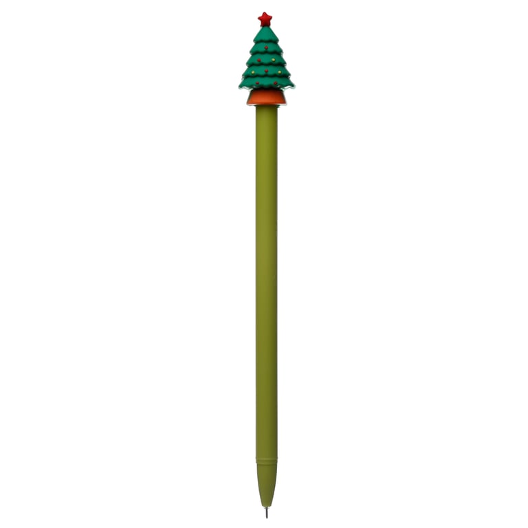 Christmas Topper Festive Novelty Pen - CE Marked, Durable ABS PVC Silicone Construction, Fine Tip Nib.