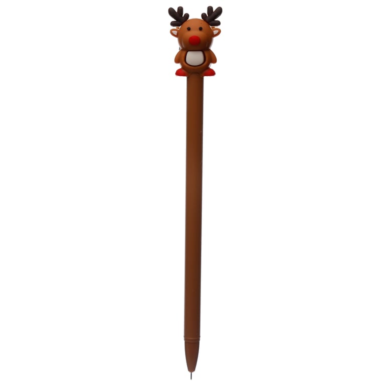 Christmas Topper Festive Novelty Pen - CE Marked, Durable ABS PVC Silicone Construction, Fine Tip Nib.