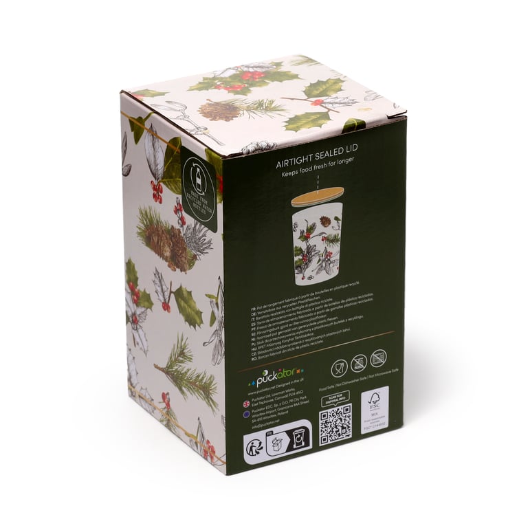 Recycled RPET Large Storage Jar - 1000ml Food Safe & Reusable BPA Free Container