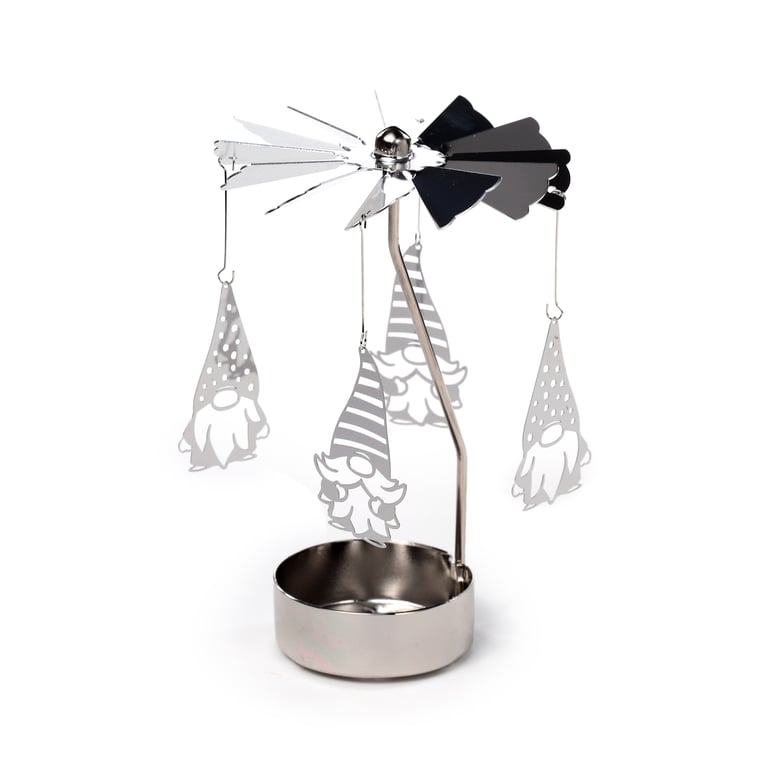 Spinning Tea Light Carousel Candle Holder - Aluminium and Stainless Steel Christmas Decoration
