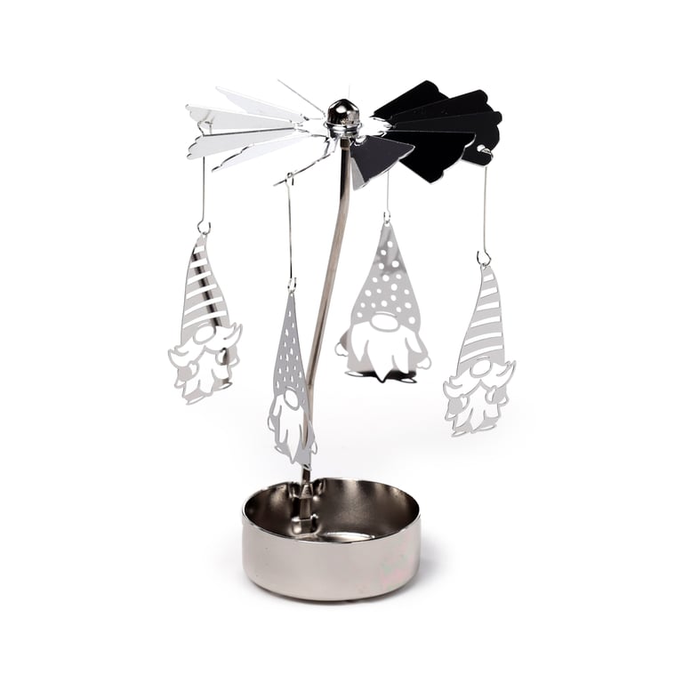 Spinning Tea Light Carousel Candle Holder - Aluminium and Stainless Steel Christmas Decoration