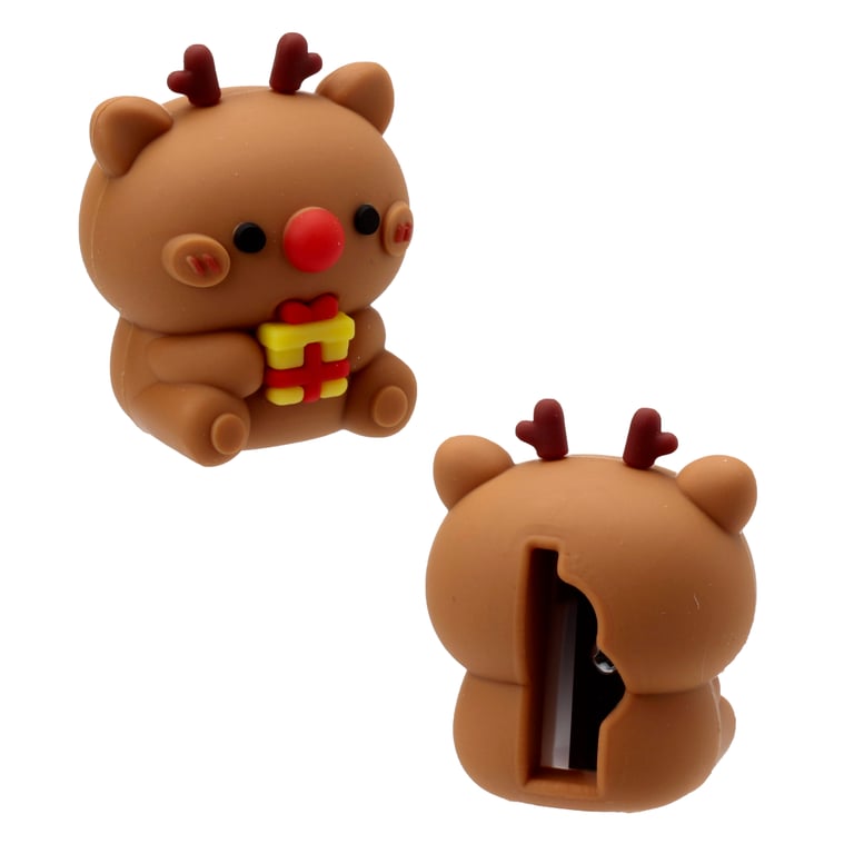 Plastic Pencil Sharpener - CE Marked, EN71 Compliant, Christmas Festive Friends