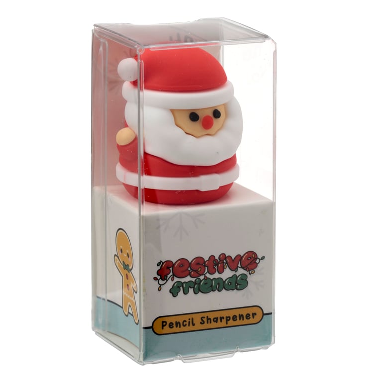 Plastic Pencil Sharpener - CE Marked, EN71 Compliant, Christmas Festive Friends