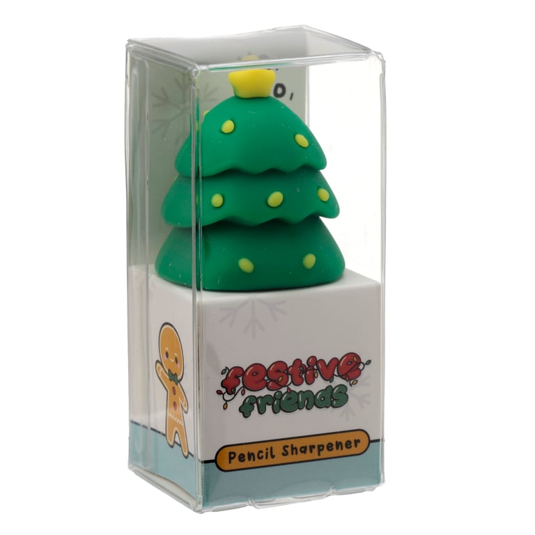 Plastic Pencil Sharpener - CE Marked, EN71 Compliant, Christmas Festive Friends