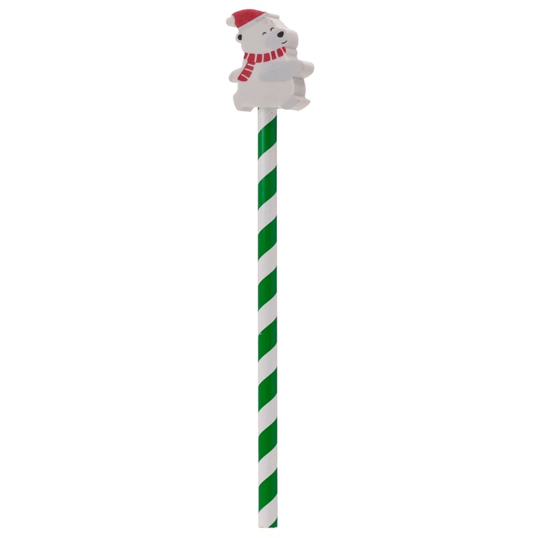 Christmas Characters Wood & Rubber HB Pencil Topper with CE/UKCA Marking and EN71 Compliance for Kids