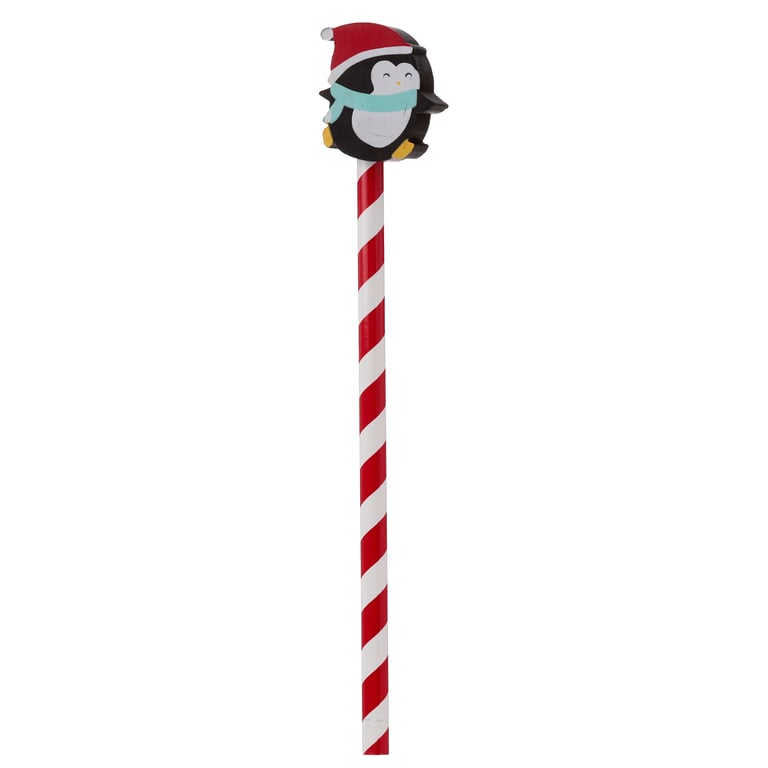 Christmas Characters Wood & Rubber HB Pencil Topper with CE/UKCA Marking and EN71 Compliance for Kids