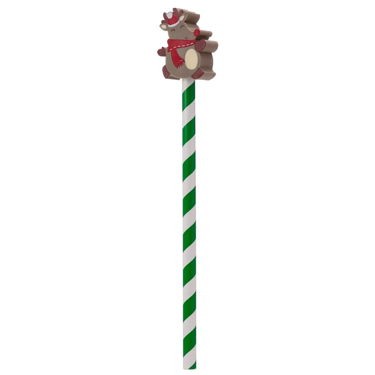 Christmas Characters Wood & Rubber HB Pencil Topper with CE/UKCA Marking and EN71 Compliance for Kids