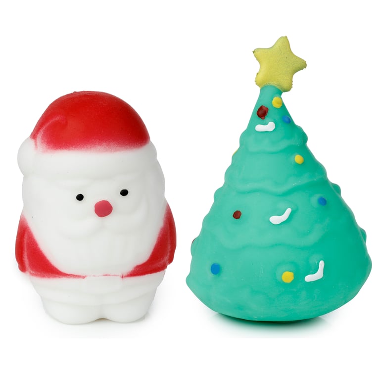 Christmas Tree & Santa Stretchy Toy - CE Marked, EN71 Compliant Rubber Toy Suitable from 3 Years