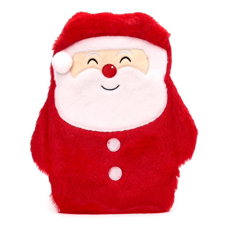 CE Marked Hot Water Bottle with Plush Christmas Santa Cover 650ml