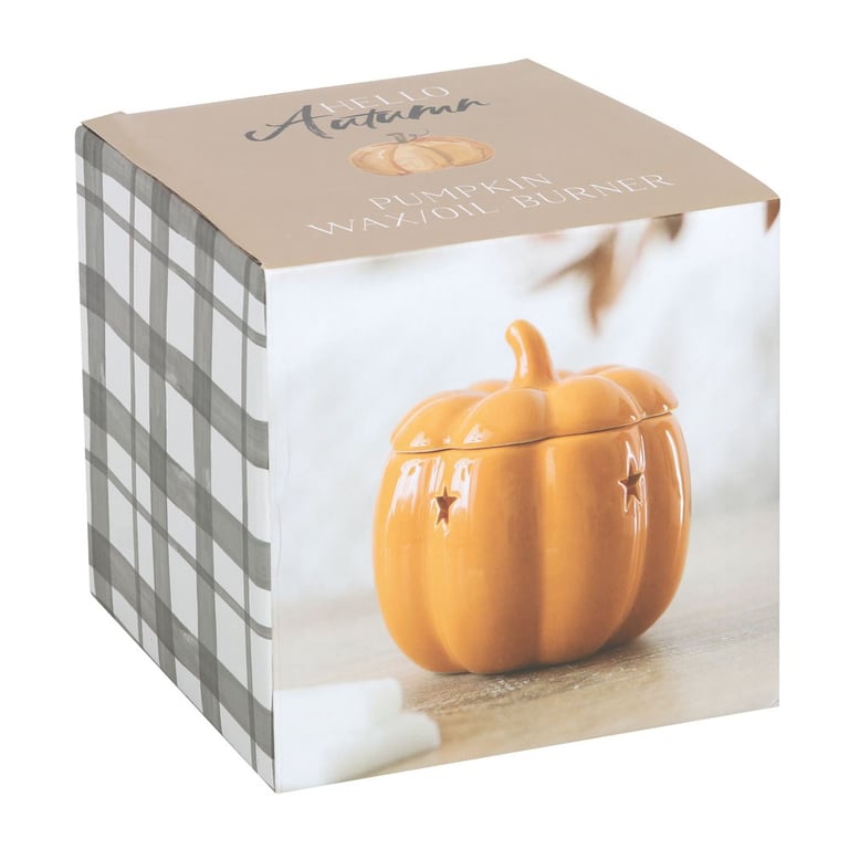 Pumpkin Wax Melt Burner - Cozy Autumn Ambiance Oil Warmer with Fragrance Options