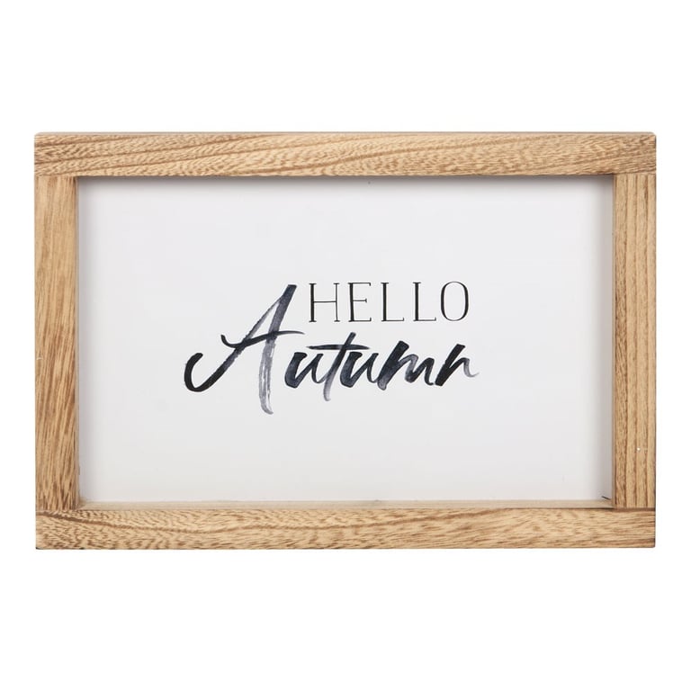 Hello Autumn Wooden Frame Sign - Painterly Effect Home Decor Sign for Fall Season