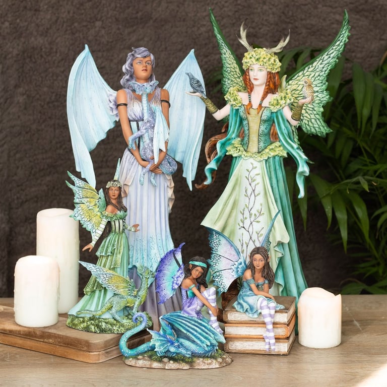 Amy Brown Book Fairy Figurine - Handcrafted Resin Collectible with Watercolour Accents