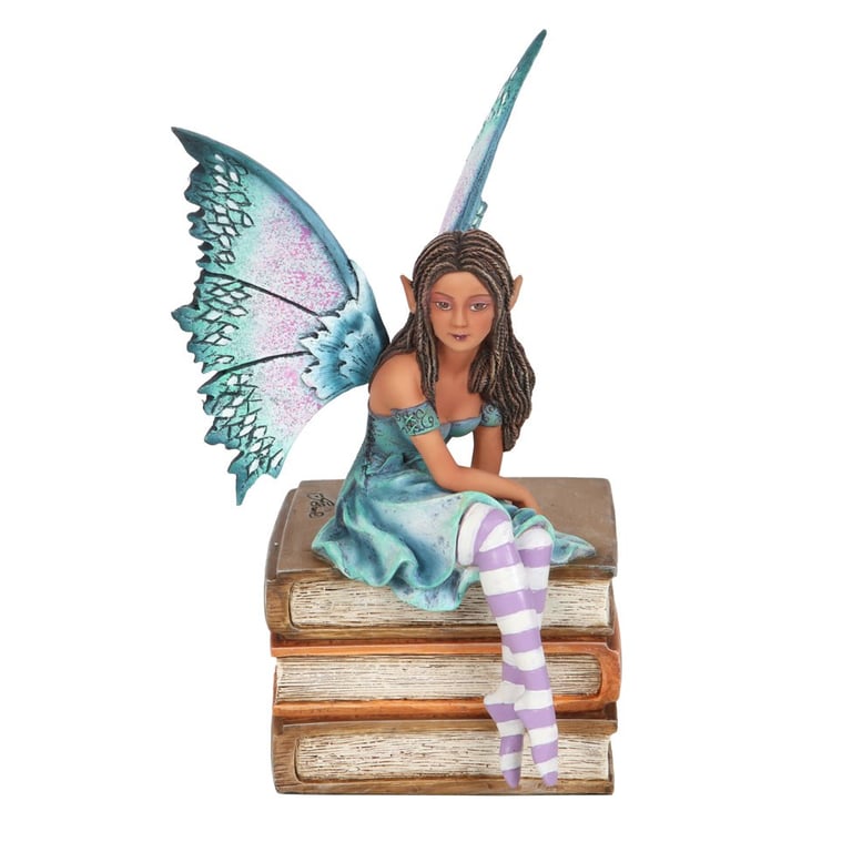 Amy Brown Book Fairy Figurine - Handcrafted Resin Collectible with Watercolour Accents