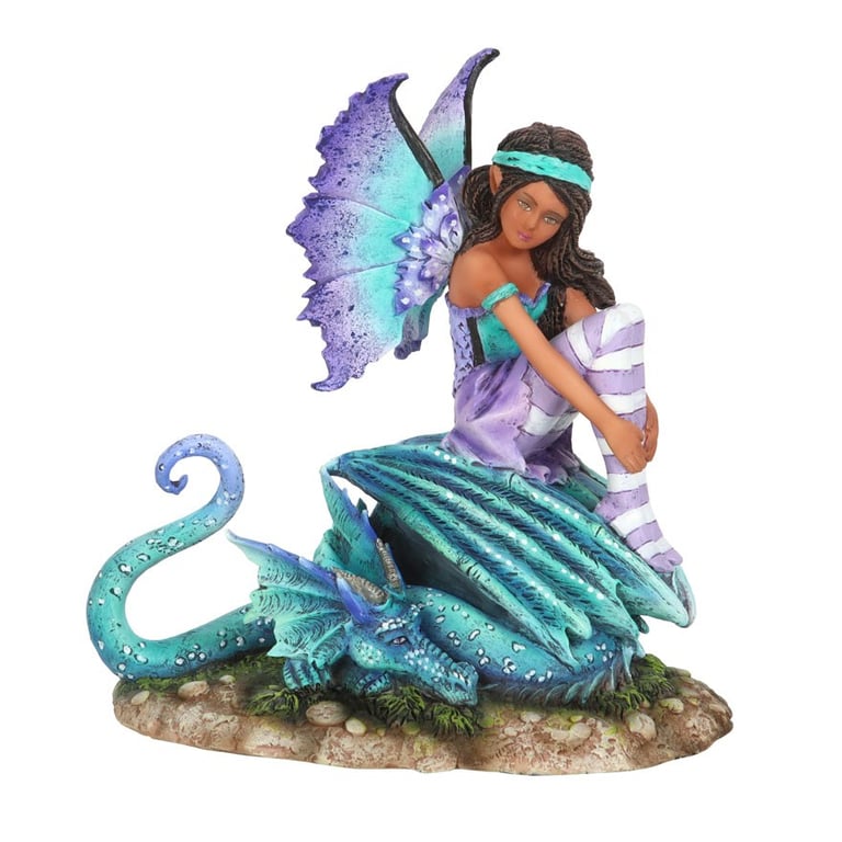 Amy Brown s Dragon Perch Collectible Resin Figurine - Fantasy Fairy & Enchanted Dragon Sculpture
