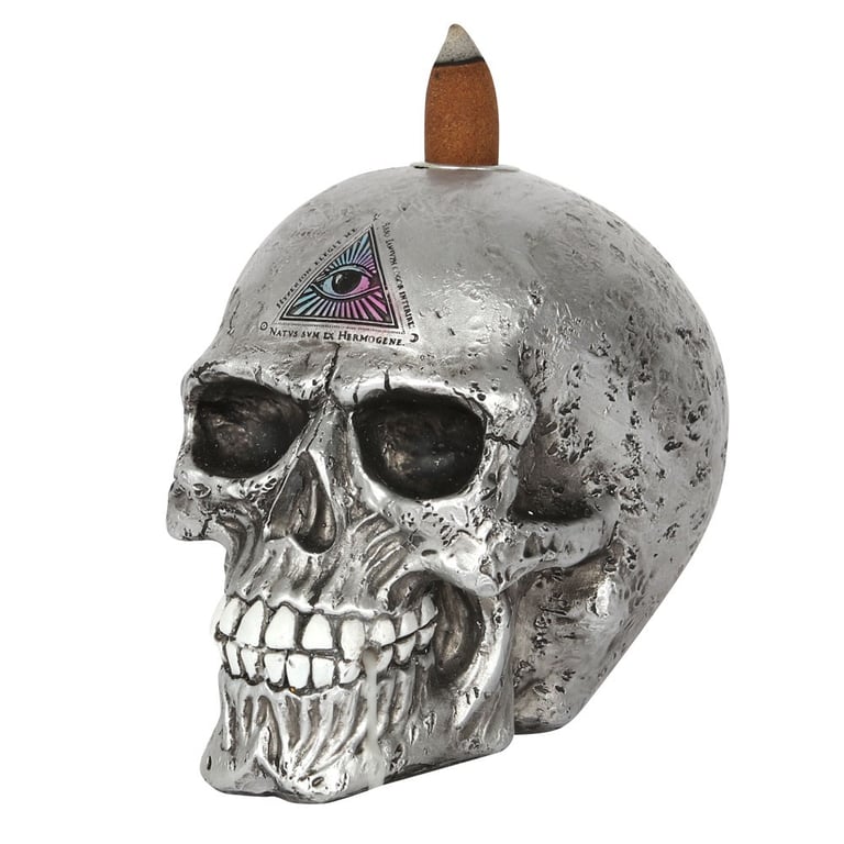 The Void Silver Skull Backflow Incense Burner