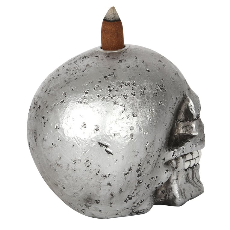 The Void Silver Skull Backflow Incense Burner