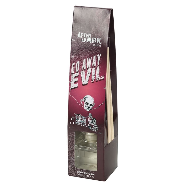 Go Away Evil Reed Diffuser - Dark Home Fragrance with Rose Oil Demon Repellent