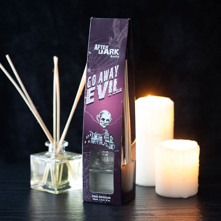 Go Away Evil Reed Diffuser - Dark Home Fragrance with Rose Oil Demon Repellent