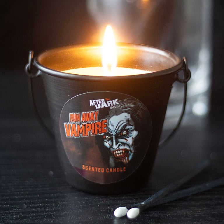 Run Away Vampire Scented Candle - 20hr Burn Time, Paraffin Wax, Sandalwood Fragrance