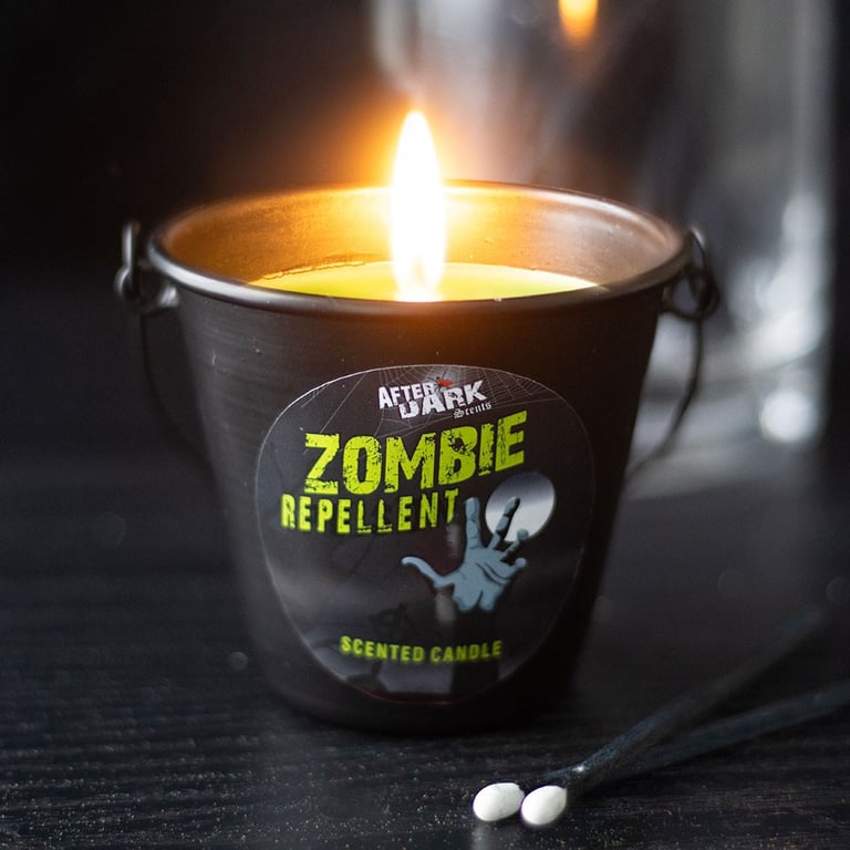 Zombie Repellent Candle Bucket - Jasmine Scented, 20hr Burn Time, After Dark Collection