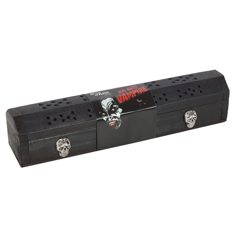 Run Away Vampire Incense Box Set - 10 Sandalwood Sticks & Wooden Holder