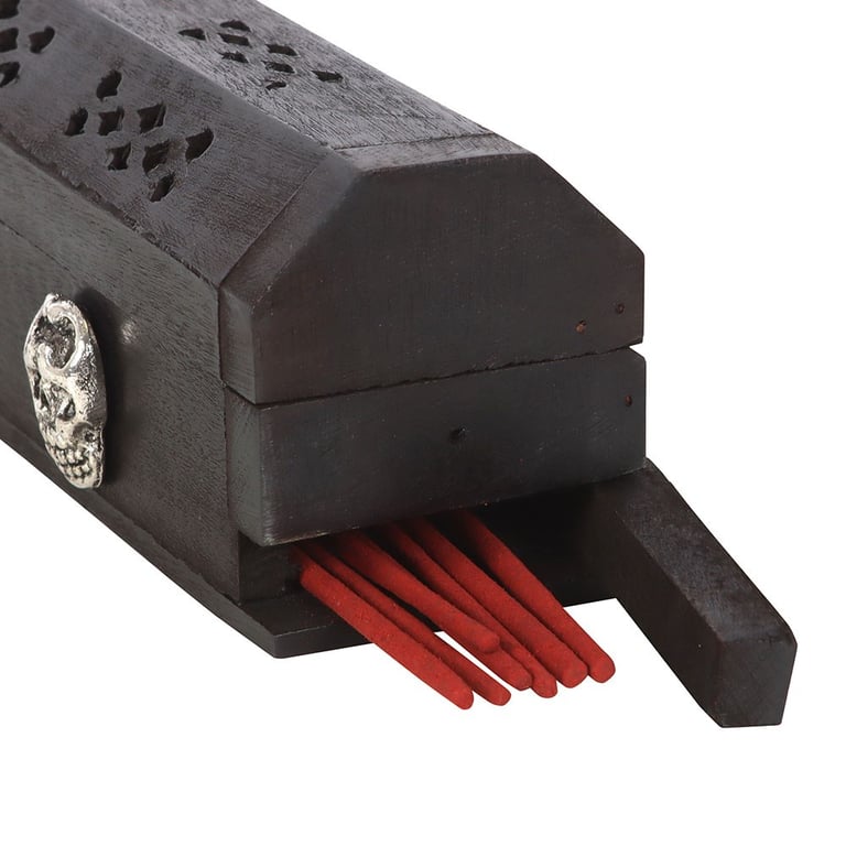 Go Away Evil Incense Box Set - Rose-Scented Demon Repellent Sticks and Wooden Storage Holder
