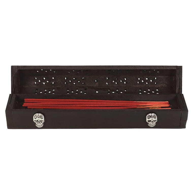 Go Away Evil Incense Box Set - Rose-Scented Demon Repellent Sticks and Wooden Storage Holder