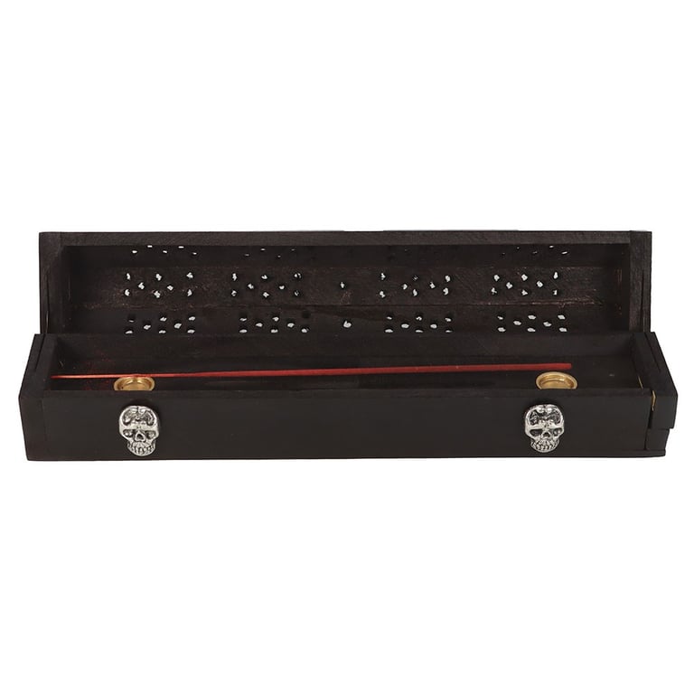 Go Away Evil Incense Box Set - Rose-Scented Demon Repellent Sticks and Wooden Storage Holder