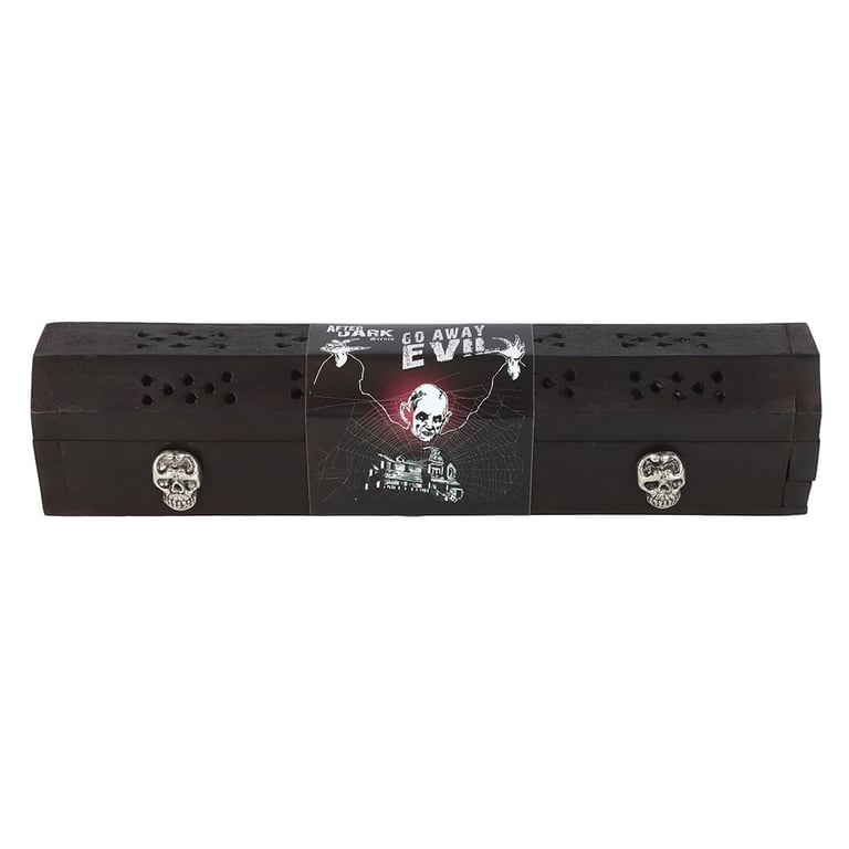 Go Away Evil Incense Box Set - Rose-Scented Demon Repellent Sticks and Wooden Storage Holder