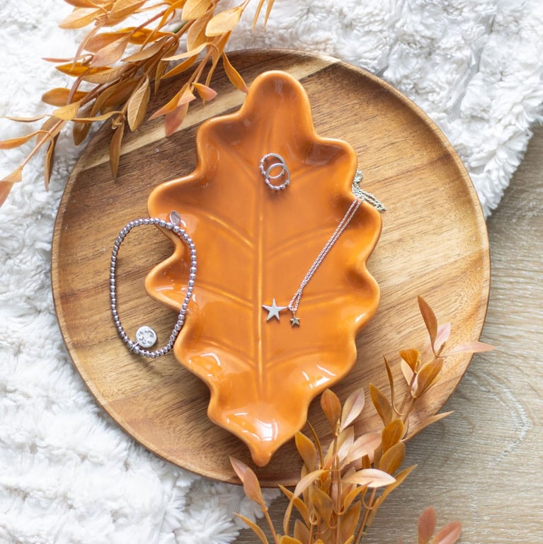 Autumn Leaf Ceramic Decorative Dish