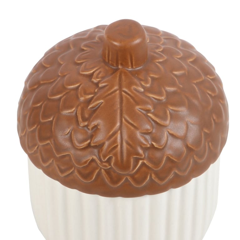 Autumn Acorn Ceramic Storage Jar - Seasonal Decor and Snack Pot