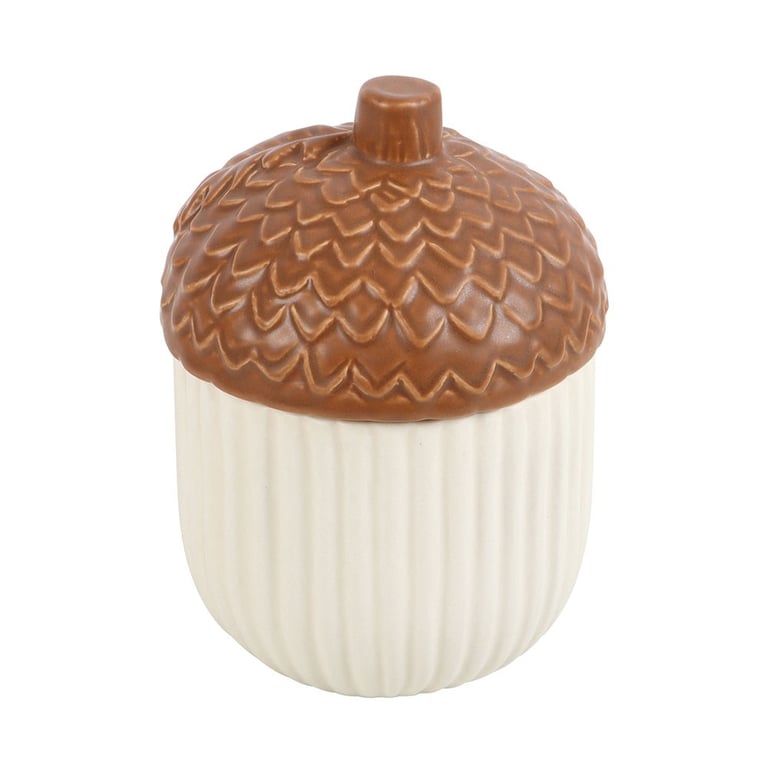 Autumn Acorn Ceramic Storage Jar - Seasonal Decor and Snack Pot
