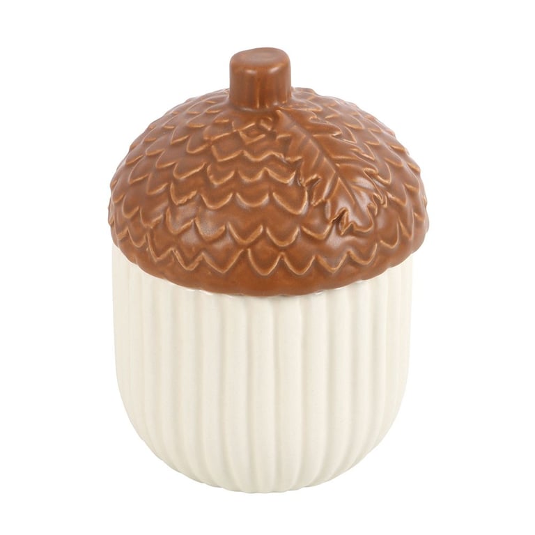 Autumn Acorn Ceramic Storage Jar - Seasonal Decor and Snack Pot