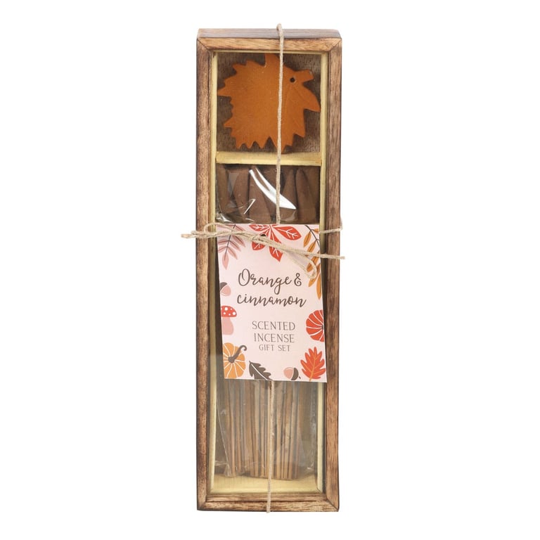 Autumn Leaf Orange & Cinnamon Incense Gift Set - Home Fragrance Essentials